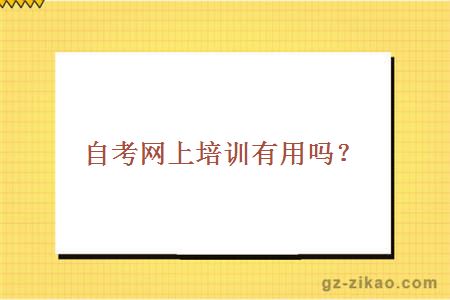 自考網(wǎng)上培訓有用嗎