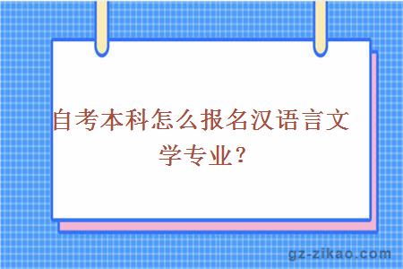 自考本科怎么報名漢語(yǔ)言文學(xué)專(zhuān)業(yè)？
