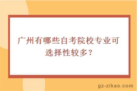 廣州有哪些自考院校專(zhuān)業(yè)可選擇性較多？