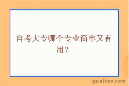 自考大專(zhuān)哪個(gè)專(zhuān)業(yè)簡(jiǎn)單又有用
