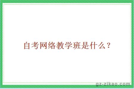 自考網(wǎng)絡(luò )班