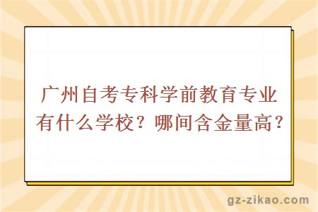 廣州自考專(zhuān)科學(xué)前教育專(zhuān)業(yè)有什么學(xué)校