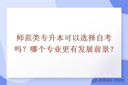 師范類(lèi)專(zhuān)升本可以選擇自考嗎
