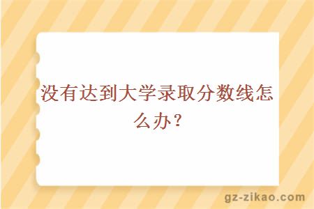 沒(méi)有達到錄取分數線(xiàn)怎么辦