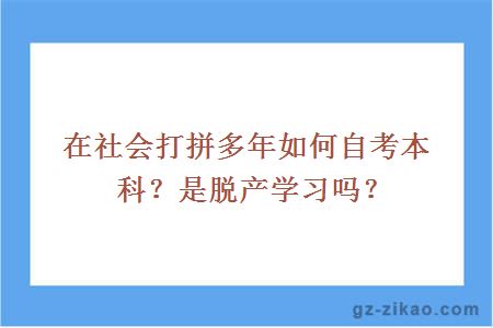 在社會(huì )打拼多年如何自考本科