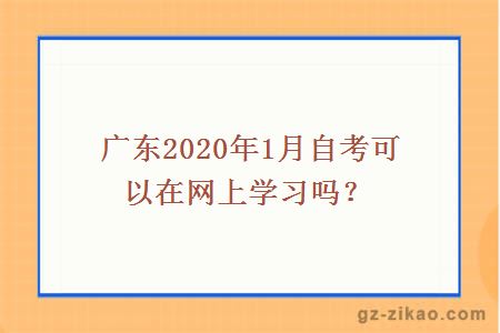 廣東2020年1月自考可以在網(wǎng)上學(xué)習嗎？