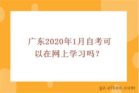 廣東2020年1月自考可以在網(wǎng)上學(xué)習嗎