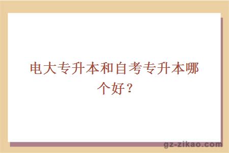 電大專(zhuān)升本和自考專(zhuān)升本哪個(gè)好？