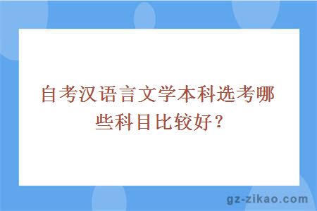 自考漢語(yǔ)言文學(xué)本科選考哪些科目比較好？