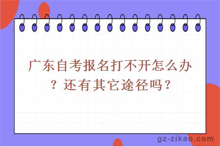 廣東自考報名打不開(kāi)怎么辦？還有其它途徑嗎？