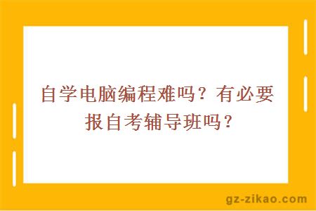 自學(xué)電腦編程難嗎？有必要報自考輔導班嗎？
