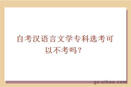 自考漢語(yǔ)言文學(xué)專(zhuān)科選考可以不考嗎？