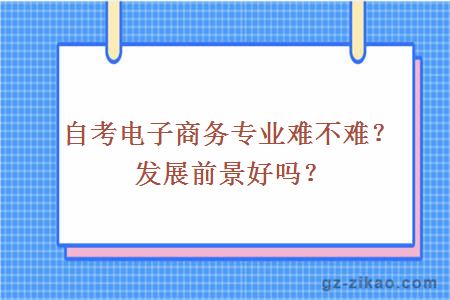 自考電子商務(wù)專(zhuān)業(yè)難不難？發(fā)展前景好嗎？