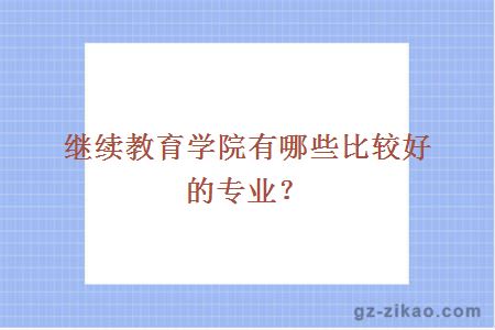 繼續教育學(xué)院有哪些比較好的專(zhuān)業(yè)？