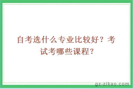 自考選什么專(zhuān)業(yè)比較好？考試考哪些課程？
