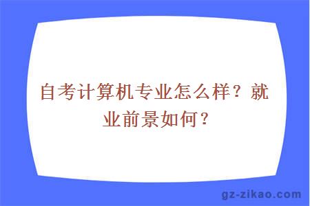自考計算機專(zhuān)業(yè)怎么樣？就業(yè)前景如何？