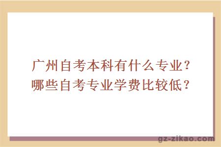 廣州自考本科有什么專(zhuān)業(yè)？哪些自考專(zhuān)業(yè)學(xué)費比較低？
