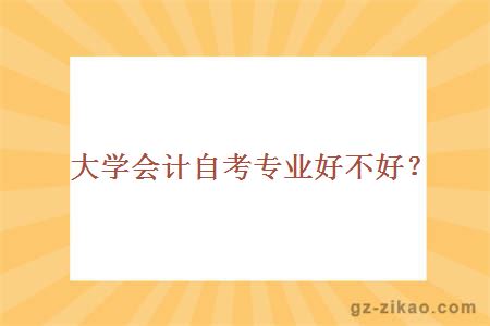 大學(xué)會(huì )計自考專(zhuān)業(yè)好不好？