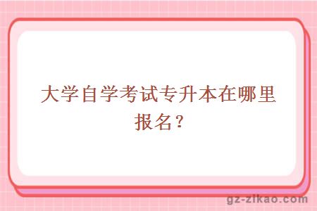 大學(xué)自學(xué)考試專(zhuān)升本在哪里報名？