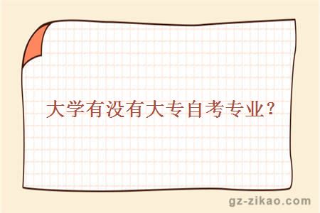 大學(xué)有沒(méi)有大專(zhuān)自考專(zhuān)業(yè)？