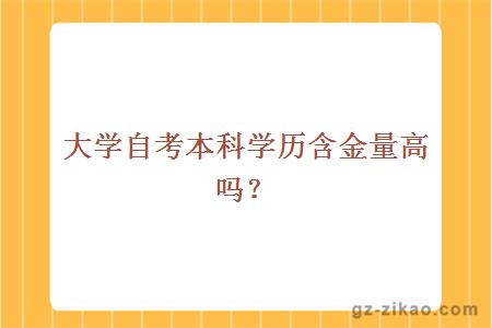 大學(xué)自考本科學(xué)歷含金量高嗎？