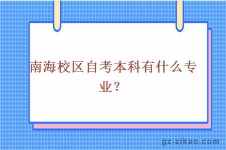 南海校區自考本科有什么專(zhuān)業(yè)？