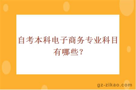 自考本科電子商務(wù)專(zhuān)業(yè)科目有哪些？