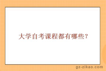 大學(xué)自考課程都有哪些？