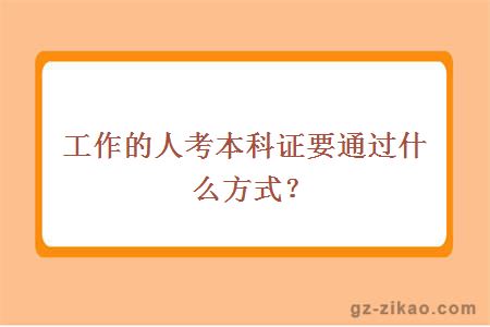 工作的人考本科證要通過(guò)什么方式？
