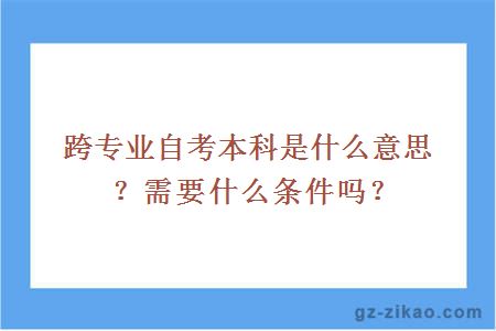 跨專(zhuān)業(yè)自考本科是什么意思？需要什么條件嗎？