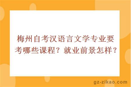 梅州自考漢語(yǔ)言文學(xué)專(zhuān)業(yè)要考哪些課程？就業(yè)前景怎樣？