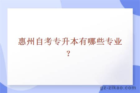 惠州自考專(zhuān)升本有哪些專(zhuān)業(yè)？