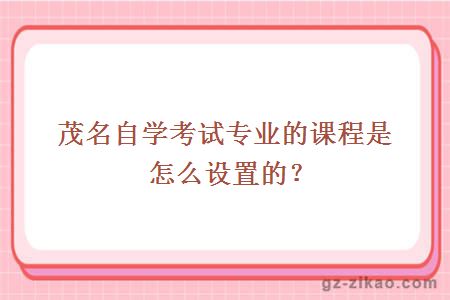 茂名自學(xué)考試專(zhuān)業(yè)的課程是怎么設置的？