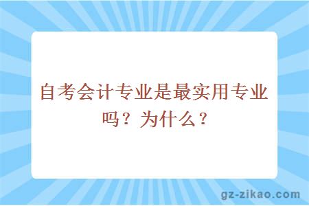 自考會(huì )計專(zhuān)業(yè)是最實(shí)用專(zhuān)業(yè)嗎？為什么？