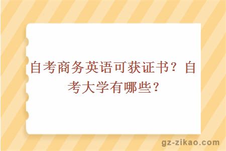 自考商務(wù)英語(yǔ)可獲證書(shū)？自考大學(xué)有哪些？