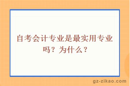 自考會(huì )計專(zhuān)業(yè)