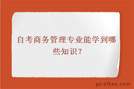 自考商務(wù)管理專(zhuān)業(yè)能學(xué)到哪些知識？
