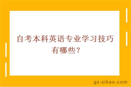 自考本科英語(yǔ)專(zhuān)業(yè)學(xué)習技巧有哪些？