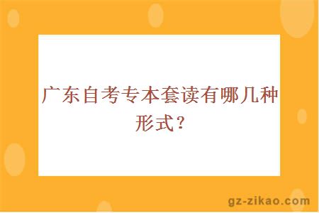廣東自考專(zhuān)本套讀有哪幾種形式？