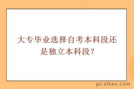 大專(zhuān)畢業(yè)選擇自考本科段還是獨立本科段？