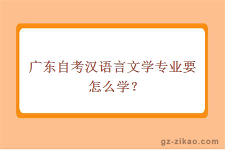 廣東自考漢語(yǔ)言文學(xué)專(zhuān)業(yè)要怎么學(xué)？