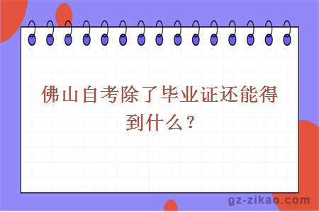 佛山自考除了畢業(yè)證還能得到什么？