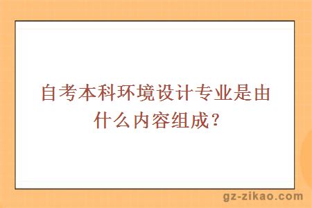 自考本科環(huán)境設計專(zhuān)業(yè)是由什么內容組成？