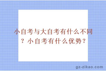 小自考與大自考有什么不同？小自考有什么優(yōu)勢？