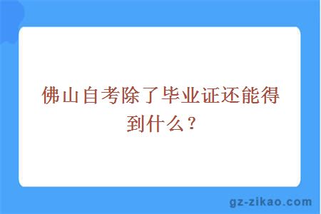 佛山自考除了畢業(yè)證還能得到什么？