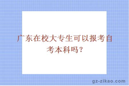 廣東在校大專(zhuān)生可以報考自考本科嗎？