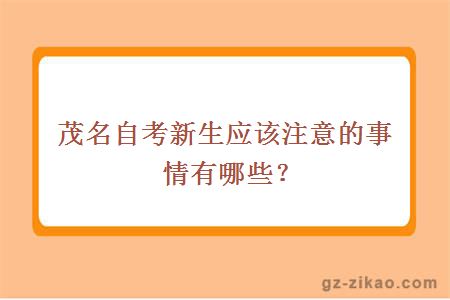 茂名自考新生應該注意的事情有哪些？