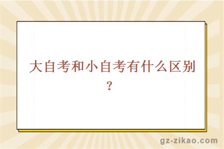 大自考和小自考有什么區別？