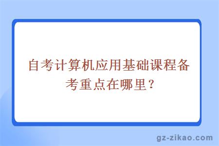 自考計算機應用基礎課程備考重點(diǎn)在哪里？