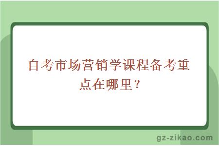 自考市場(chǎng)營(yíng)銷(xiāo)學(xué)課程備考重點(diǎn)在哪里？